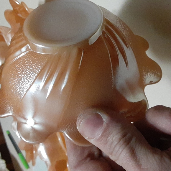Beautiful vintage set of 6 Fireking peach carnival glass - Picture 4 of 4